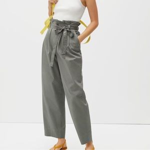 Everlane paper bag pants - army green